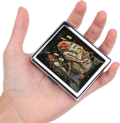 Cute and Stylish Metal Pill Box - Compact Portable Pill Organizer with 8 Compartments, Food-Grade Divider, Ideal for Travel, Vitamins, Jewelry, Cosmetics (Apothecary of The Soul) in Saudi Arabia