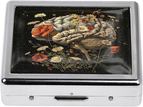 Cute and Stylish Metal Pill Box - Compact Portable Pill Organizer with 8 Compartments, Food-Grade Divider, Ideal for Travel, Vitamins, Jewelry, Cosmetics (Apothecary of The Soul) in Saudi Arabia