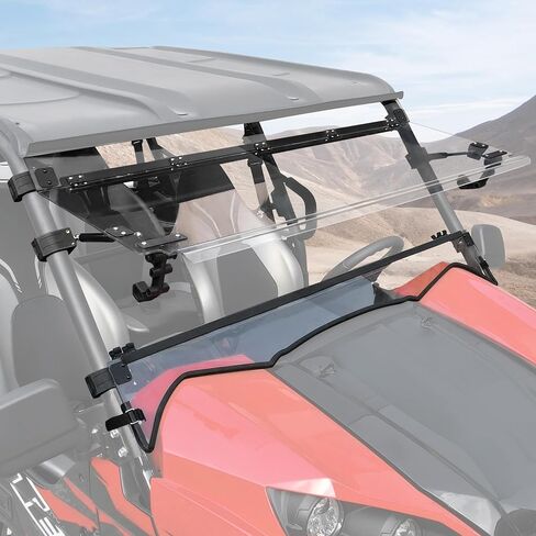 3-in-1 Flip Up Windshield لـ Kawasaki Teryx 800 / Teryx4 800 2016-2025 ملحقات ، 1/5 بوصة قابلة للتعديل في الكمبيوتر الشخصي ، فتحة مفتوحة / مفتوحة / مغلقة in Kuwait