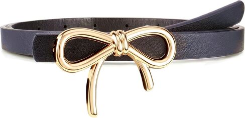 Ayliss 3 Pack Gold Bow Belt Skinny Belt Womens Leather Belt Thin Pu Leather Leather Leather Brut in Saudi Arabia