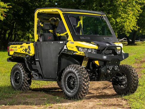 SuperATV Vented Front Glass Windshield for 2016+ Can Am Defender HD (See Fitment) | DOT Approved Laminated Safety Glass Windshield | Includes Manual Wiper | Easy Install in Saudi Arabia