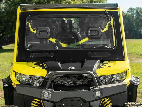 SuperATV Vented Front Glass Windshield for 2016+ Can Am Defender HD (See Fitment) | DOT Approved Laminated Safety Glass Windshield | Includes Manual Wiper | Easy Install in Saudi Arabia