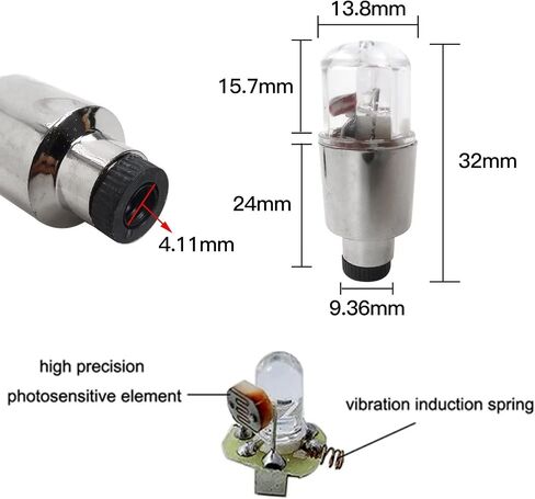 16pcs 12v سيارة السيارات الإطارات الإطارات إطار الهواء صمام الجذعية غطاء ضوء الغطاء إكسسوارات الولايات المتحدة (أحمر+أزرق+أخضر+متعدد الألوان) in Saudi Arabia