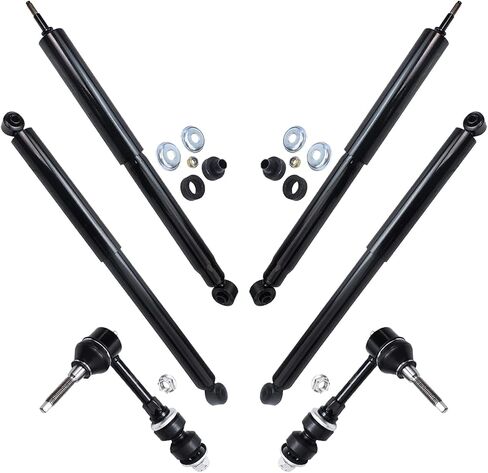 Detroit Axle - 4WD Strock Absorbers Kit لعام 2003 2004 2005 Dodge RAM 2500 3500 ، 4 امتصاصات الصدمات الأمامية والخلفية ، 2 روابط شريط التأثير الأمامية in Saudi Arabia