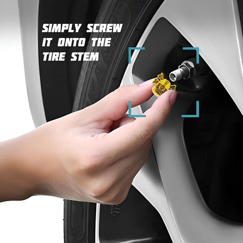 HZEL 8PCS CAR CAR EDALVE STAL CAP ، Skull Astrict Moster Extral Valve Dust Wost with Antirt CoRPER CORE ، يغطي هواء عجلات الأتربة التلقائي الملحقات ، Universal for Truck Sedan Bike (Skull A/Silver) in Kuwait