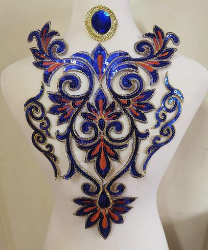 Flower Applique Patches Clothing DIY Embroidery Sticker Blossom (Large Silver) in Saudi Arabia