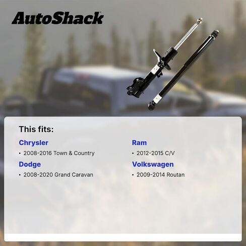 Autoshack REACH ESTARBERS PAILE من 2 سائق ومسافر من جانب الركاب في 2008-2019 دودج جراند كارافان 2008-2016 كرايسلر تاون آند كونتري 2009-2014 VW Routan 2012-2015 RAM C/V KS47292PR in Saudi Arabia