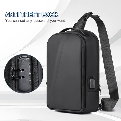 Sling Bag for Men Anti Theft Crossbody Bag Sling Backpack with USB Charging Port for Travel in Saudi Arabia