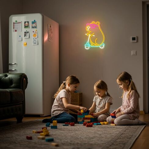 Capybara Neon Sign Animal Shape Led Capybara Neon Light for Wall Decor Dimmable Led Light Neon Sign for Children's Room Party Decor Birthday Gift for Kids in Saudi Arabia