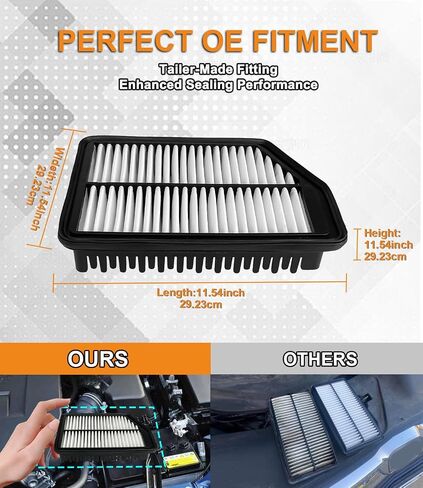 CA11053A Engine Air Filter, Replacement for Kia Forte 2014-2016 L4 1.8L 2.0L 2014-2018 L4 2.0L Hyundai Elantra 2014-2016 L4 2.0L, Provides Up to 12 Months/12,000 Miles Filter Protection in Saudi Arabia