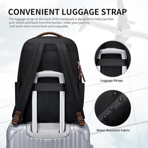 GOLF SUPAGS Laptop Backpack for Women Work Travel Backpacks Computer Bag Casual Daypack Fits 14 Inch Notebook (Black) in Kuwait