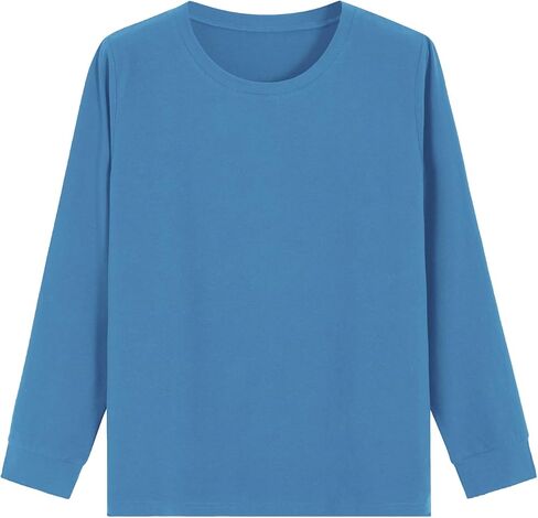 Latuza نساء Petite Pajama Set Crew Neck Knit Top Flannel Pants in Saudi Arabia