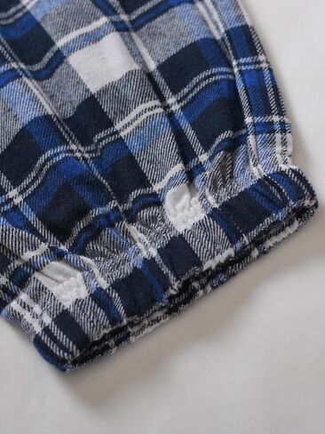 Latuza نساء Petite Pajama Set Crew Neck Knit Top Flannel Pants in Saudi Arabia