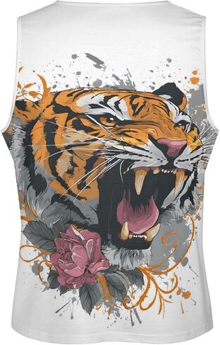 Men Tiger Tank Tops Casual Moisture Wicking Athletic Summer Sleeveless Graphic Muscle T-Shirt Tees in Kuwait