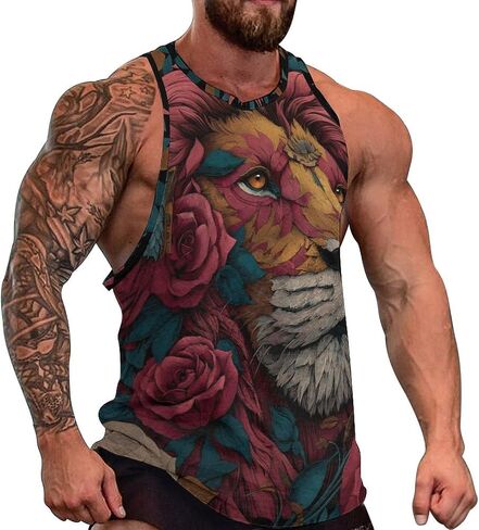 Men Tiger Tank Tops Casual Moisture Wicking Athletic Summer Sleeveless Graphic Muscle T-Shirt Tees in Kuwait