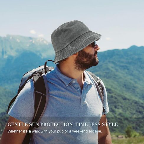 12 Pieces Vintage Washed Distressed Bucket Hat for Women Men Summer Twill Plain Bucket Cap in Kuwait