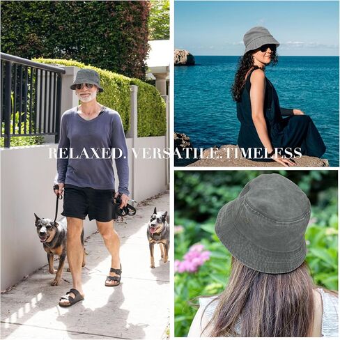 12 Pieces Vintage Washed Distressed Bucket Hat for Women Men Summer Twill Plain Bucket Cap in Kuwait