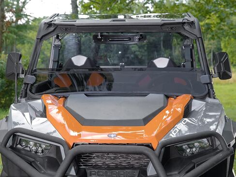SuperATV Heavy Duty Half Windshield for 2016+ Polaris General 1000 / 2017+ Polaris General 4 | Snug, Rattle-free Fit | 1/4" Thick Dark Tint Polycarbonate 250x Stronger Than Glass | USA Made in Saudi Arabia
