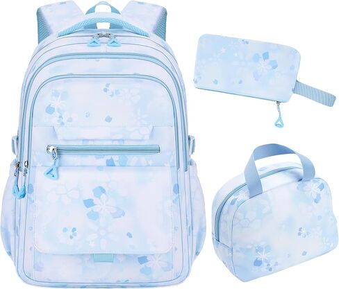 Kids backpack for Girl Bookbag for Girls with Lunch Bag & Pen Case studen Elementary Middle High schoolbag (pink) in Saudi Arabia