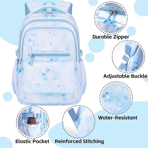 Kids backpack for Girl Bookbag for Girls with Lunch Bag & Pen Case studen Elementary Middle High schoolbag (pink) in Saudi Arabia