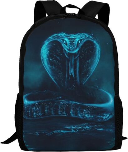 حقيبة ظهر Snake School School Smerical Shyk Red Neon Light Bookbag للمراهقين Boys Boys Girls ، Warge 17 Bats Elementary Junior High University حقيبة مدرسية ، مقاومة للماء مقاومة. in Saudi Arabia