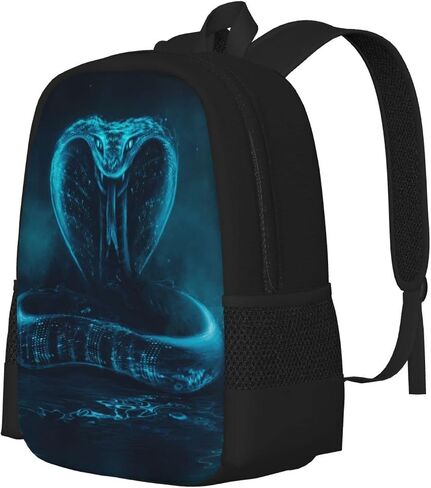 حقيبة ظهر Snake School School Smerical Shyk Red Neon Light Bookbag للمراهقين Boys Boys Girls ، Warge 17 Bats Elementary Junior High University حقيبة مدرسية ، مقاومة للماء مقاومة. in Saudi Arabia