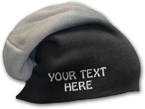 Slouchy Beanie for Men & Women Custom Personalized Text Cotton Skull Cap Hats in Saudi Arabia