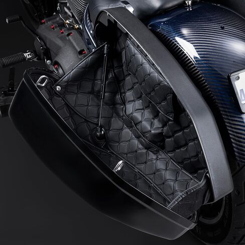 Advanblack Custom Stitching Saddlebag Liners for '18-'24 Harley Low Rider ST FLHXST Sport Glide FLSB (Orange Stitching) in Saudi Arabia