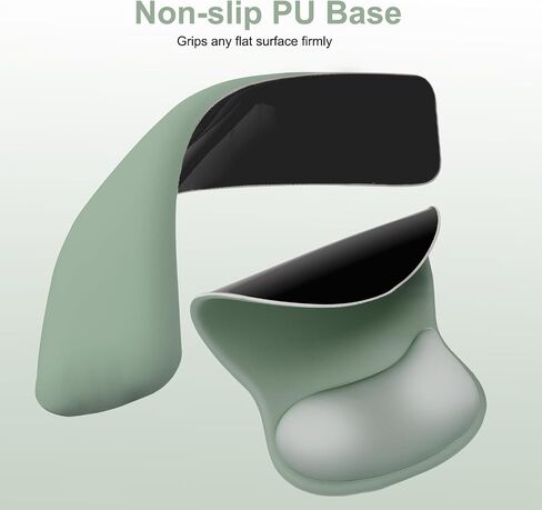 MOSISO Wrist Rest Support for Mouse Pad&Keyboard Set,Ergonomic Mousepad&Coaster,Non-Slip Base Home/Office Pain Relief&Rectangular Easy Typing Cushion with Soft Cloth&Curved Concave Memory Foam,Green in Saudi Arabia
