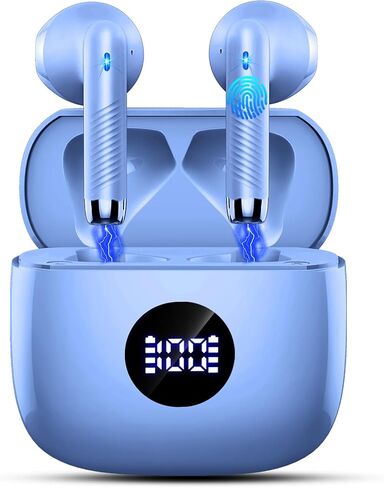 Wireless Earbuds, Bluetooth 5.4 Headphones HiFi Stereo, in Ear Earphones with 4 ENC Noise Cancelling Mics, 40H Playback Ear Buds with Mini Case LED Display, IP7 Waterproof Headset with USB C Charging in Kuwait