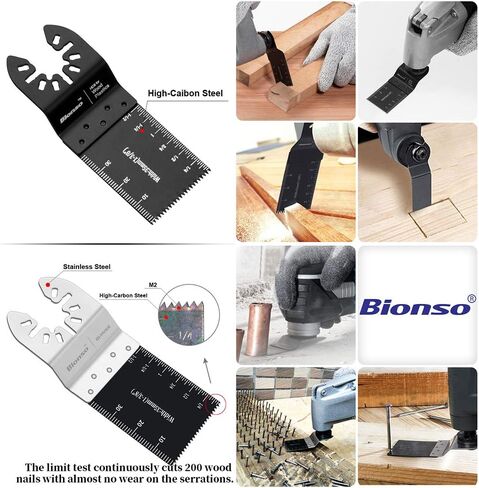 Bionso 28PCS Oscillating Saw Blades, Professional Universal Titanium Multitool Blades for Wood Plastics Metal, Quick Release Multi Tool Blades Kits Fit Dewalt Ryobi Milwaukee Rockwell Fein Makita in Kuwait