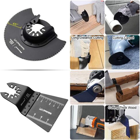 Bionso 28PCS Oscillating Saw Blades, Professional Universal Titanium Multitool Blades for Wood Plastics Metal, Quick Release Multi Tool Blades Kits Fit Dewalt Ryobi Milwaukee Rockwell Fein Makita in Kuwait