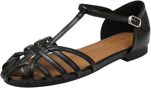 Women's Closed Toe Flat Sandals Trendy Strappy Gladiator Shoes with Ankle Strap Boho Dressy Summer Sandals 2025 in Saudi Arabia