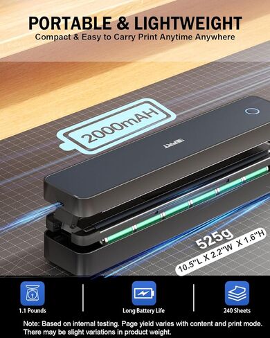 تدعم طابعات IDPRT Portable Protable Travel ، 300DPI Pluetooth Thermal Printers 8.5 "X11" US Letter و A4 و Inkless Print in Kuwait