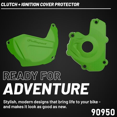 Polisport Clutch and Ignition Cover Protector Kit For Kawasaki KX 250F (2013-2016) - Green in Kuwait