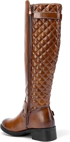 DREAM PAIRS Women's Knee High Boots Low Block Heel Riding Boots Round Toe Side Zipper Biker Motorcycle Buckle Boots in Saudi Arabia
