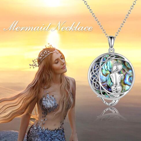 POPLYKE Mermaid Necklace 925 Sterling Silver Classic Necklace Mermaid Pendant Birthday Gifts Jewelry for Women in Saudi Arabia