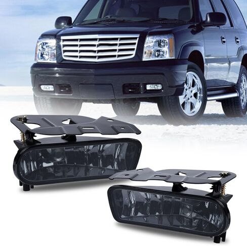 مجموعة أضواء الضباب Cheda متوافقة مع 2002 2003 2004 2005 2006 Cadilliac Escalader w/plubs استبدال الجوانب اليمنى واليسرى 2pc (عدسة دخان) in Kuwait