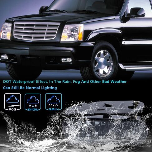 مجموعة أضواء الضباب Cheda متوافقة مع 2002 2003 2004 2005 2006 Cadilliac Escalader w/plubs استبدال الجوانب اليمنى واليسرى 2pc (عدسة دخان) in Kuwait
