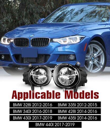 تتوافق مصابيح الضباب LED Autowiki لعام 2012-2018 BMW F30 3 Series/ 2014-2019 BMW F32 F36 4 Series 2PCS LED LAMS مع عدسة واضحة in Saudi Arabia
