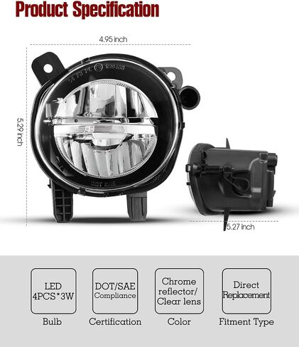 تتوافق مصابيح الضباب LED Autowiki لعام 2012-2018 BMW F30 3 Series/ 2014-2019 BMW F32 F36 4 Series 2PCS LED LAMS مع عدسة واضحة in Saudi Arabia