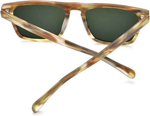 Hepidem Matte Acetate Vintage Retro Square Squarized Seconsives for Men UV400 UV Protection Sun Glasses in Kuwait