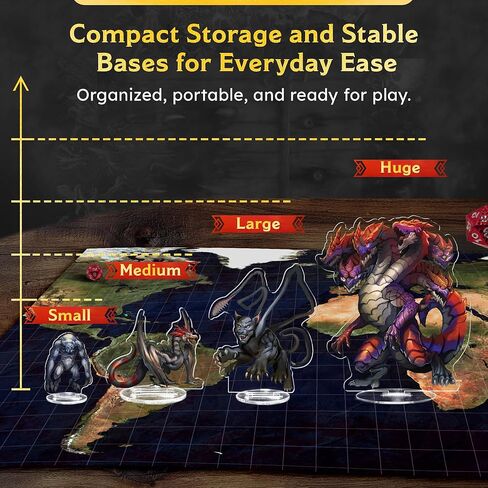 المنمنمات المتوافقة مع D&D لـ Dungeon Masters - منمنمات DND ثنائية الأبعاد رسومات مزدوجة الجوانب - منمنمات DND مصنوعة من الأكريليك المتين وتصميمات فريدة in Kuwait