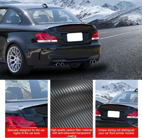 cciyu Rear Trunk Lip Spoiler Fits for 2007-2013 for BMW E82 1-Series Coupe Spoiler Wing,Glossy Black in Saudi Arabia
