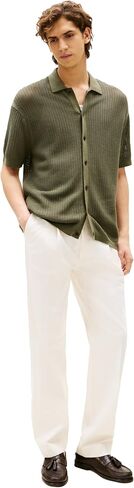 Tommy Hilfiger Men's Structured Knit Short Sleeve Regular Fit Overshirt in Saudi Arabia