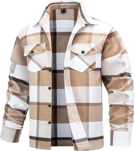TACVASEN Men's Flannel Shirts Long Sleeve Button Down Soft Brushed Cotton Flannel Casual Plaid Spring Fall Shirt in Saudi Arabia