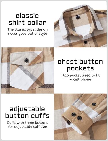 TACVASEN Men's Flannel Shirts Long Sleeve Button Down Soft Brushed Cotton Flannel Casual Plaid Spring Fall Shirt in Saudi Arabia
