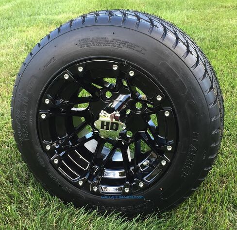 Sti HD3 Gloss Black 10 "Golf Cart Wheels و 205/50-10 Dot Golf Cart Carbo - مجموعة من 4 in Saudi Arabia