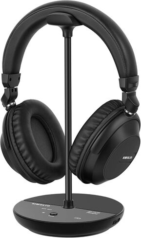 Simolio 737d2 ​​Plus - سماعات الرأس اللاسلكية لمشاهدة التلفزيون مع السينما وتوضيح أوضاع الحوار ، وحجم سماعات الرأس المزدوجة Bluetooth لكبار السن ، لا تأخير ، وضع التلفزيون والبلوتوث ، 164 قدم/50 م in Kuwait