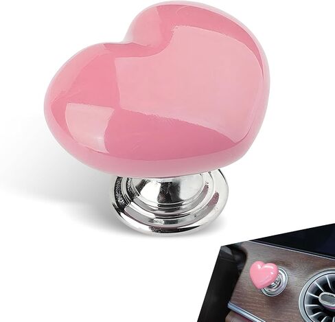 Bling Car One-Touch Start Button, Personalized Heart-Shaped Decorative Ignition Button Scratch-Resistant Push-Type Rocker, Engine Start/Stop Joystick Decal, for Most Cars (Pink #02) in Saudi Arabia
